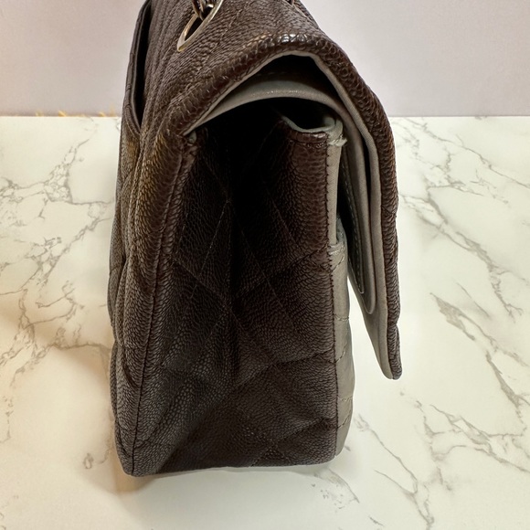 💎Authentic CHANEL Sold
Bi-Color Brown/Grey Leather  QuiltedClassicFlap - Picture 10 of 16